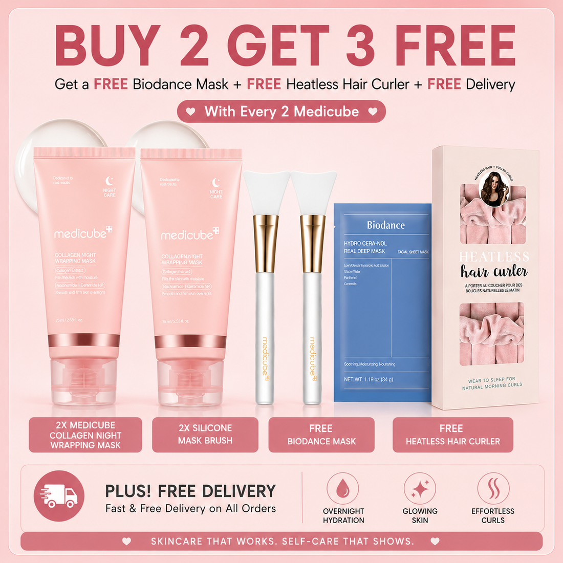 2 Medicube + FREE Biodance Mask + FREE Heatless Hair Curler