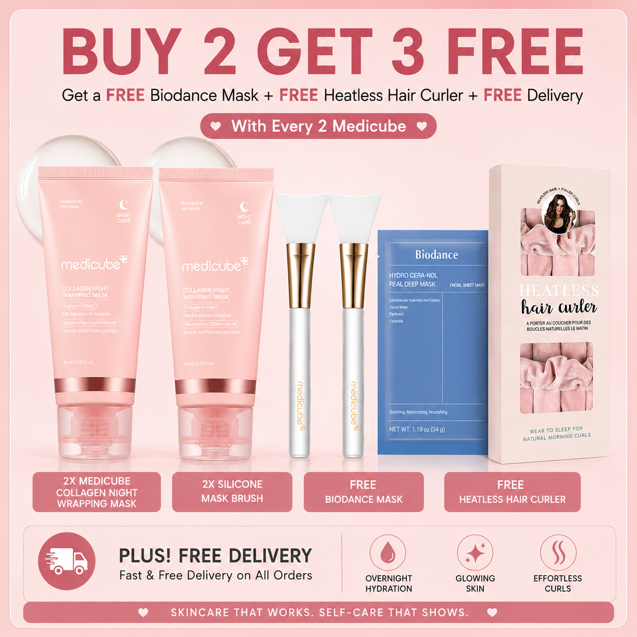 2 Medicube + FREE Biodance Mask + FREE Heatless Hair Curler